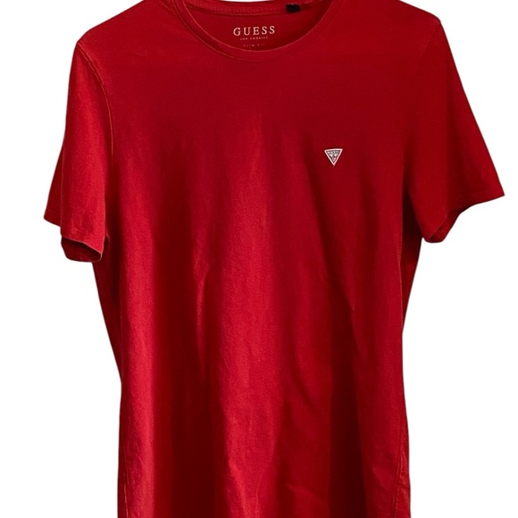 Guess 90s slim fit red tee with triangle patch logo - Picture 4 of 11